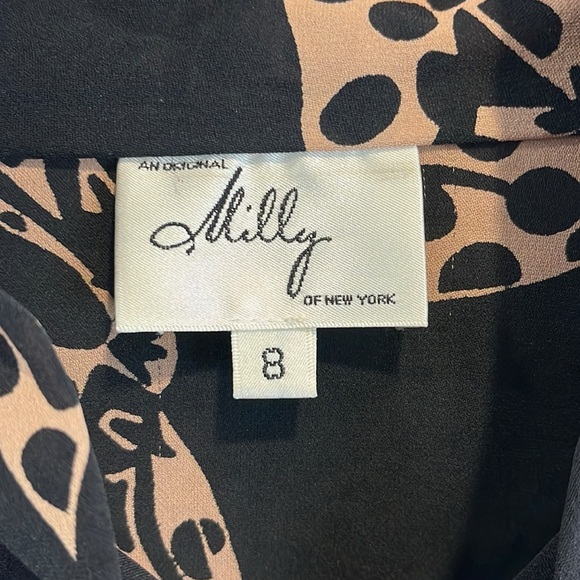 Milly black bow print blouse 8 - Picture 3 of 4